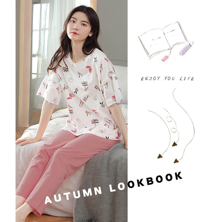 Đồ bộ, đồ mặc nhà nữ chất thun cotton 100% cực dễ thương -MH8016 | BigBuy360 - bigbuy360.vn
