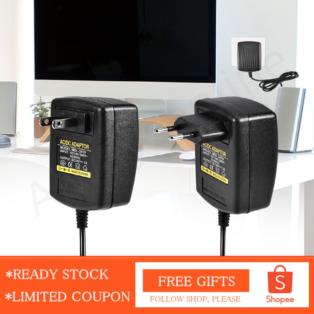 Đầu sạc cắm tường đa năng AC100-240V sang DC 24V 1A