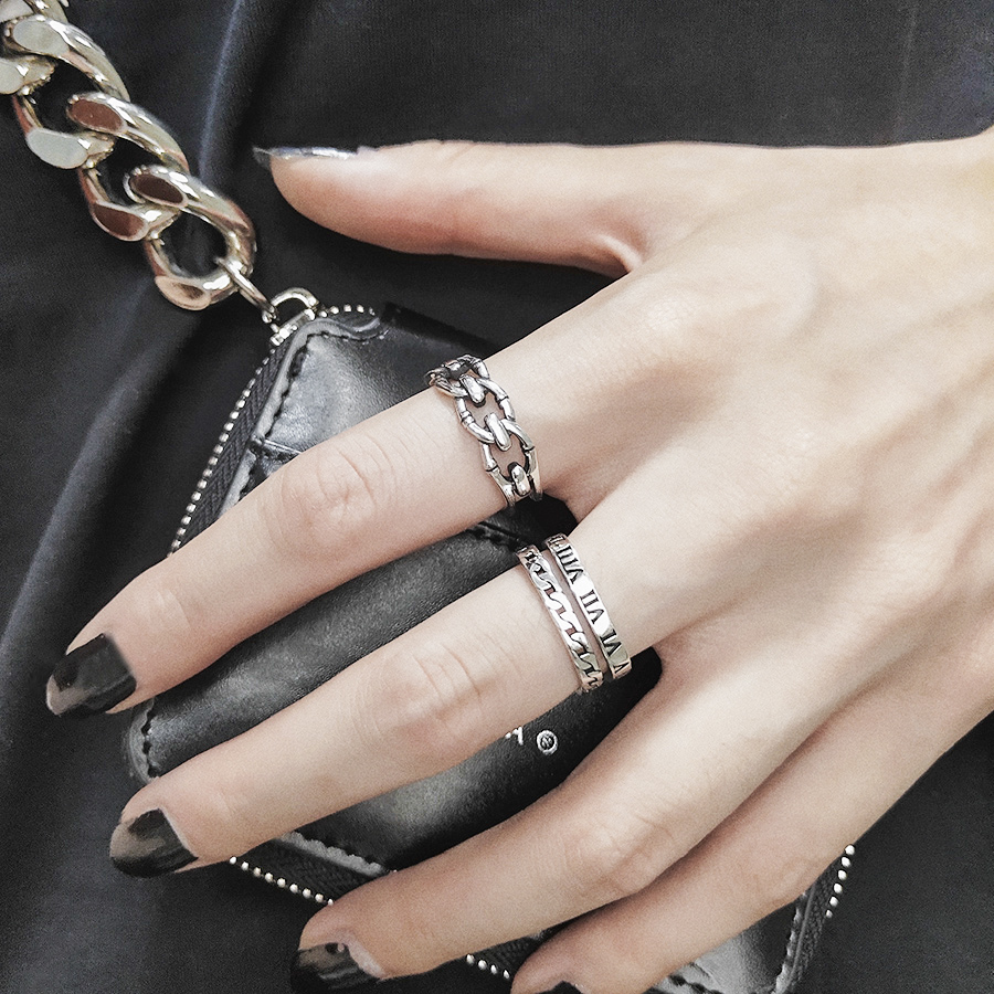 Nhẫn đeo ngón tay họa tiết số La Mã phong cách retro thời trang