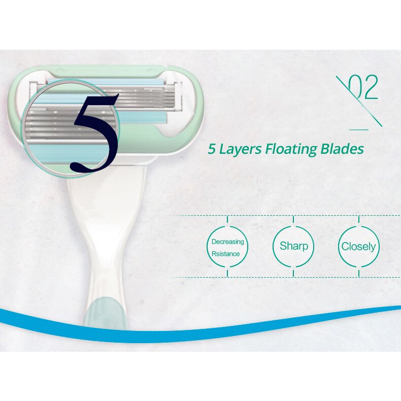 Dao cạo râu/ Lưỡi dao cạo GILLETTE cầm tay sử dụng an toàn chống kích ứng thời trang tiện lợi dành cho nữ