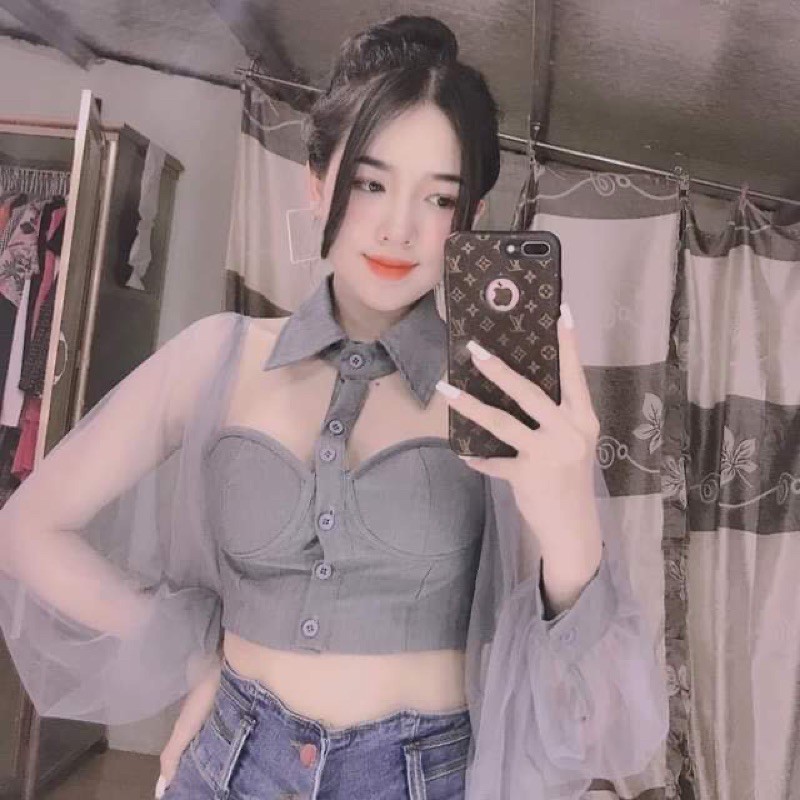 Sơ mi voan tay phồng