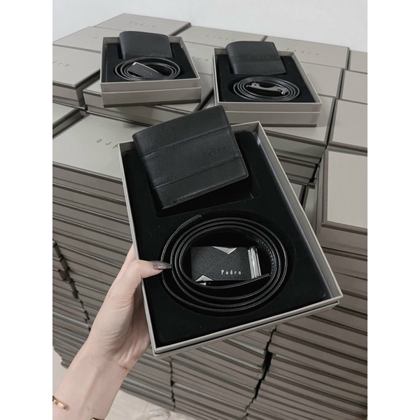 set 2 chi tiết dây lưng kèm ví fullbox hãng