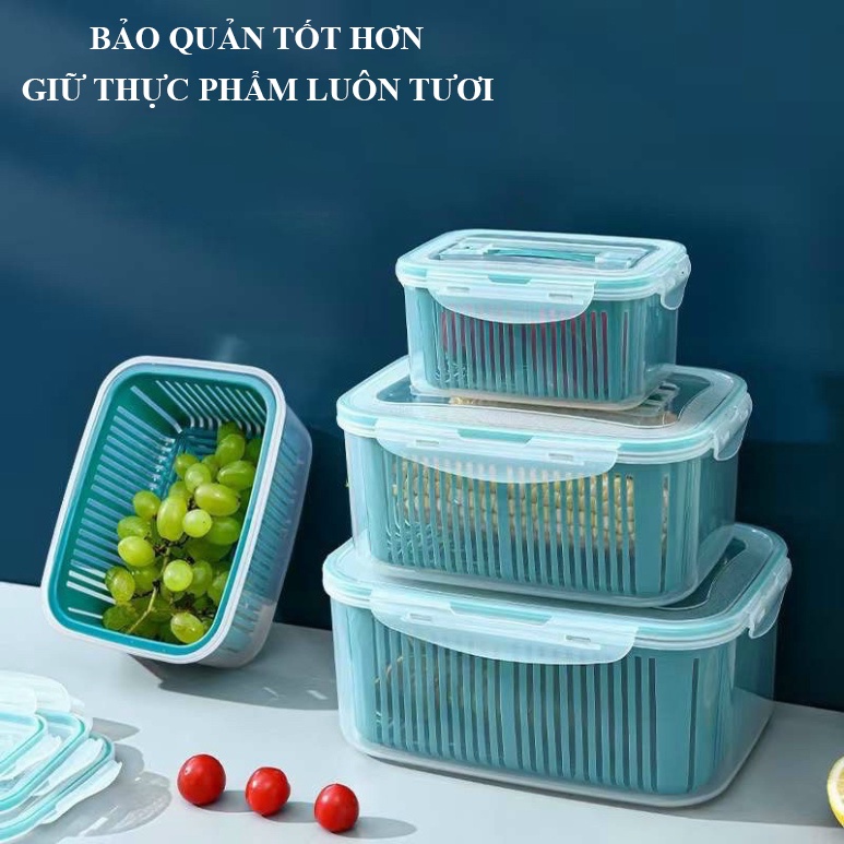 SET 5 Hộp Đựng Đồ, Thực Phẩm Bảo Quản Tủ Lạnh Đa Năng Có Nắp Đậy Cao Cấp - QUÀ TẶNG HẤP DẪN