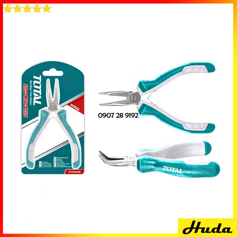 Kềm răng cắt đứt mũi cong nhọn mini 115mm nhiều loại Total Ingco kìm dẹp uốn vòng đầu bóng chống gỉ 12345