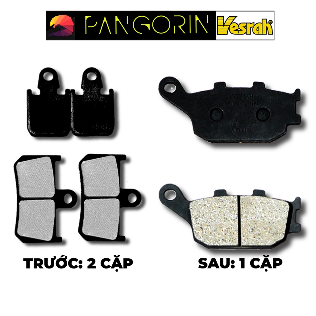 Vesrah - Bố thắng Má Phanh cho xe phân khối lớn mô tô Yamaha R1 2006-2014 bán kim loại Resin