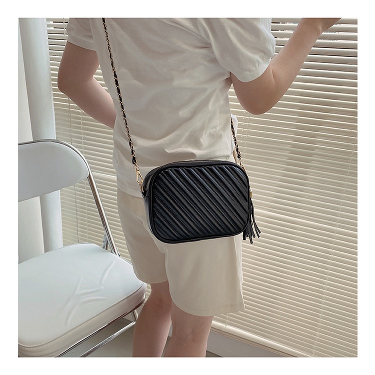 Túi xách JASMIN NOIR da PU hình vuông cỡ nhỏ phối dây đeo sợi xích thời trang cho nữ