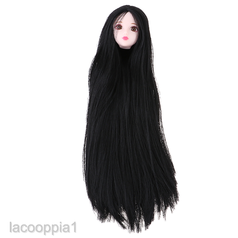 Đầu Búp Bê BJD Tóc Đen Tỉ Lệ 1 / 6 1 / 6