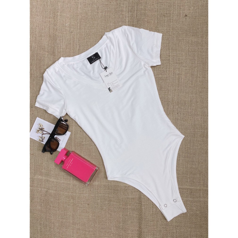done1 Áo thun nữ bodysuit tay ngắn cổ tim 2 Lớp MIANCHU thun visco dẻo co giãn ôm sát mã BDS2LCT | BigBuy360 - bigbuy360.vn