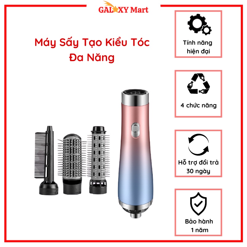 TẶNG kèm 3 đầu lược duỗi thẳng uốn xoăn sấy tạo kiểu tóc 2 chiều
