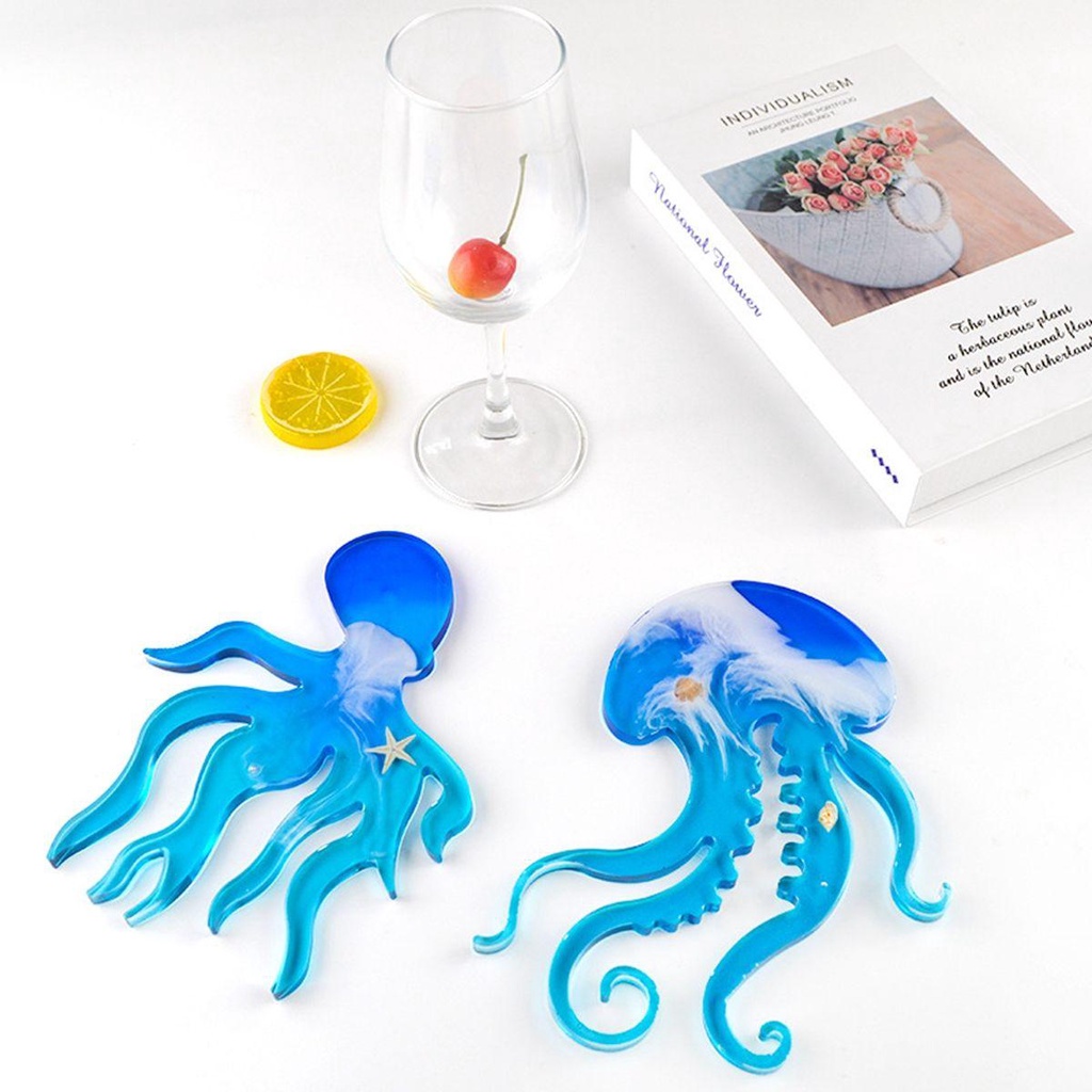 Khuôn Silicone Làm Đất Sét Chủ Đề Sinh Vật Biển / Rùa / Cá Heo / Bạch Tuộc