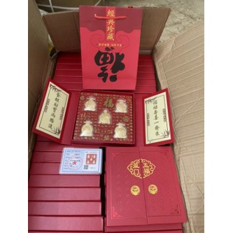 Hộp quà Ngũ Lộ Thần Tài: ''Phúc, Lộc, Thọ, Hỉ, Tài''- Mạ Vàng 24K,  quà Mừng khai trương, quà Phong thủy, Quà Tân Gia