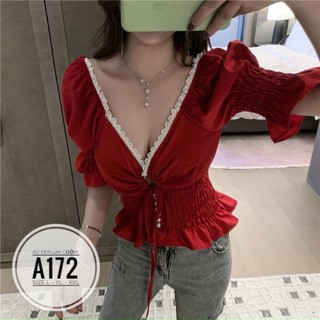 Bigsize Áo peplum cườm A172