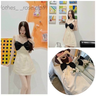 Đầm Nude Phối Nơ Nhấn Nhá Xinh Xắn ( Xả Kho Kèm Ảnh Thật 100%)