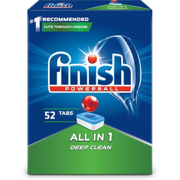 VIên Rửa Bát Finish All in 1 - hộp 52 Viên Dùng Cho Máy Rửa Bát