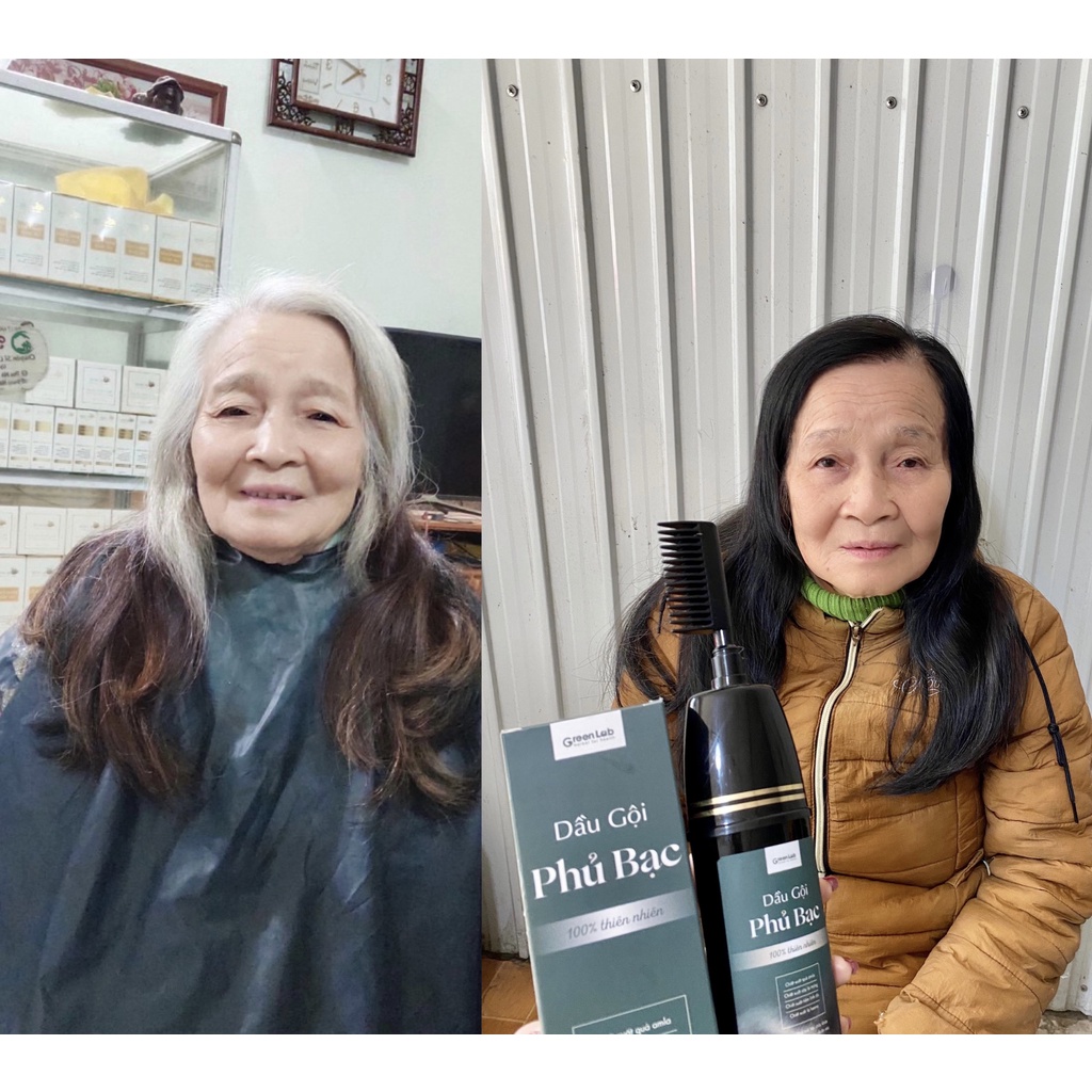 Dầu gội Phủ Bạc GreenLab thiên nhiên tóc nhuộm đen trong 7 phút 200ml
