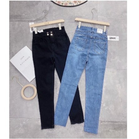 [GIÁ XƯỞNG SIÊU RẺ] Quần Jean Thời Trang Nữ 4 Khuy Hàng Mới Cạp Cao Chất Liệu Co Gian Tôn Dáng Phong Cách Hàn Quốc