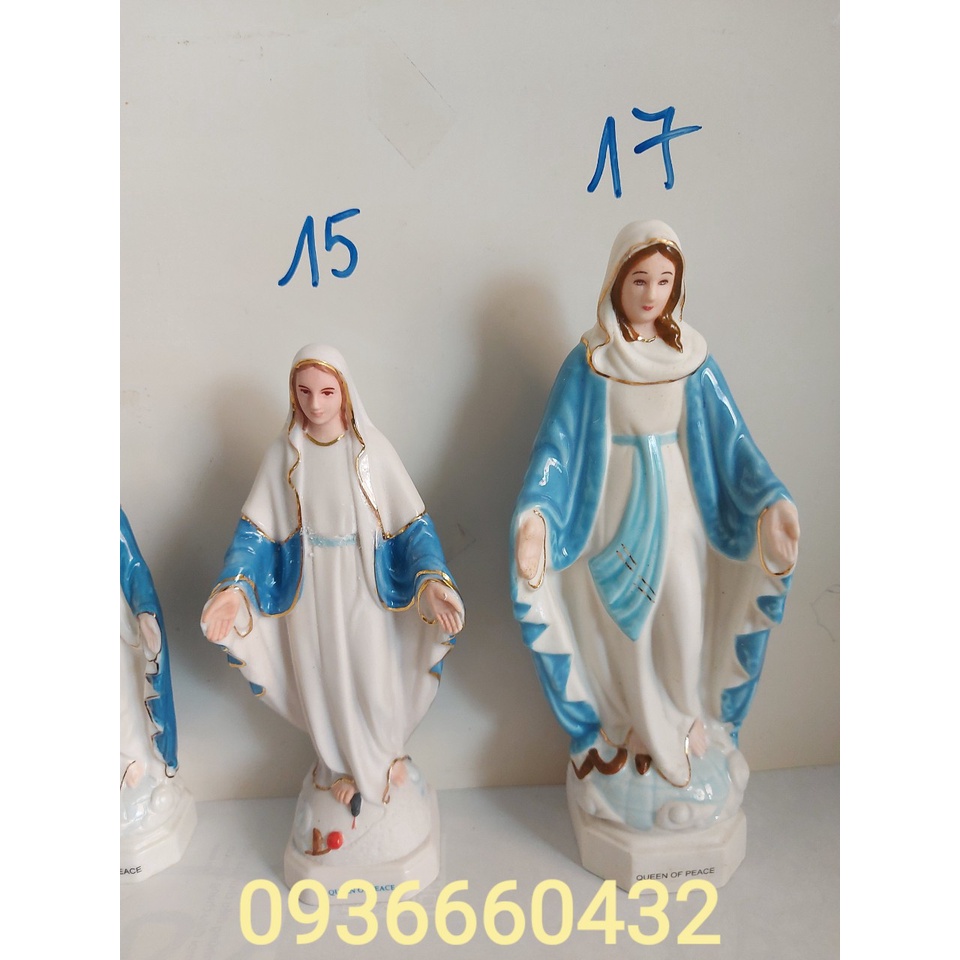 Tượng Đức Mẹ Ban Ơn sứ ceramic 13cm - Tượng để xe hơi