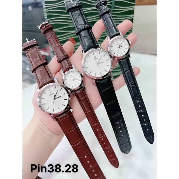 Đồng hồ Omega nam nữ  1 cặp dây da