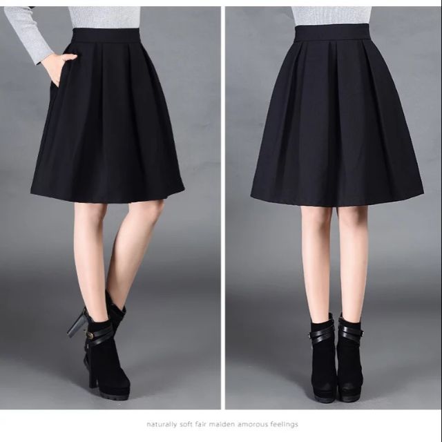 Chân váy xếp ly midi