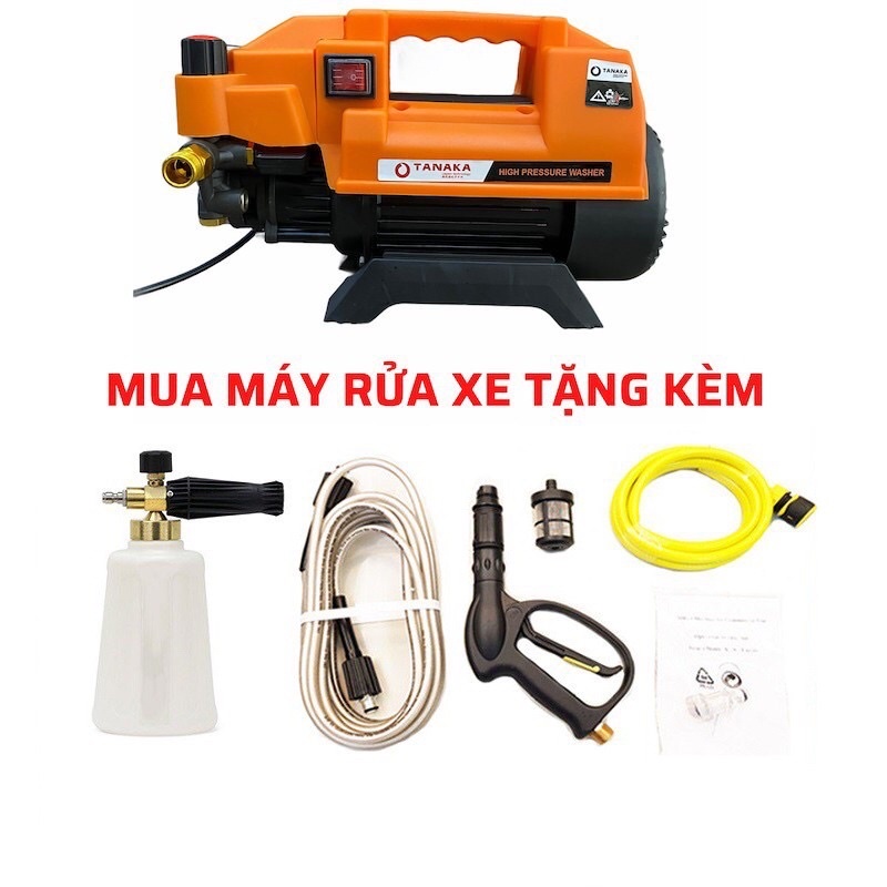 Máy rửa xe TANAKA TURBO áp lực cao 🔥 CHÍNH HÃNG 🔥 Tặng bình xịt tuyết Hàng chính hãng  dây áp lực