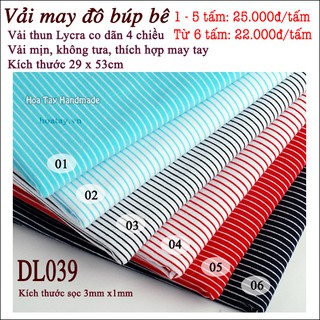 Mua Vải Lycra may đồ búp bê- Vải co dãn 4 chiều  sọc 3mmx1mm DL039