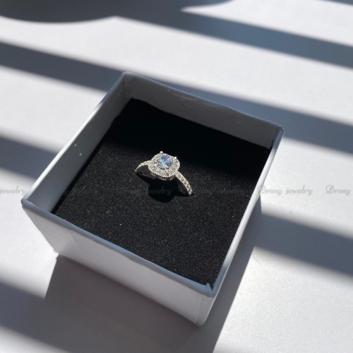 Nhẫn nữ bạc ta nguyên chất nhẫn bạc mặt vuông đính đá sang trọng