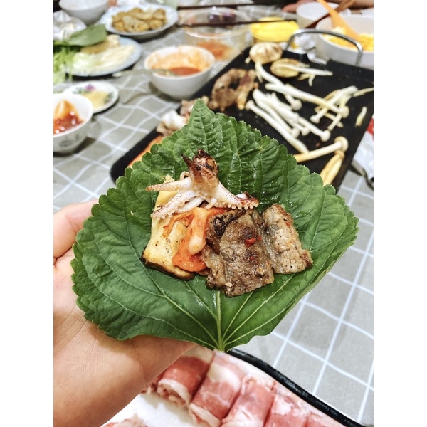 Lá Kenhip Vừng Mè Tía Tô Cuốn Thịt nướng Hàn Quốc 1kg