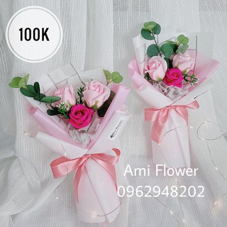 🌹 bó tiny giấy hồng 3 bông 🌻🌻🌻