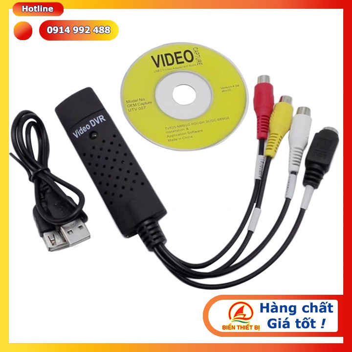 EasyCapture USB ghi hình AV, S-Video - Chuyển đổi USB 2.0 ra AV và Svideo, lưu hình ảnh Video từ Camera vào máy tính