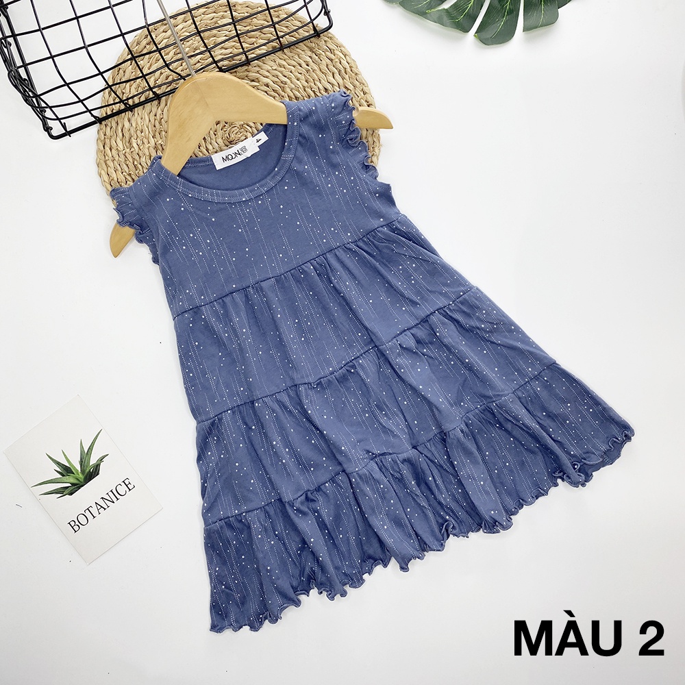 Váy cánh tiên 3 tầng chất cotton, đầm cánh tiên họa tiết mùa hè cho bé gái 11kg đến 28kg - Váy cánh tiên họa tiết
