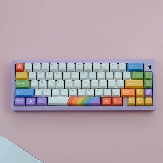 GMK RainbowI Keycap, 134 phím PBT Keycaps Cherry Profile DYE-SUB Cá nhân hóa GMK Keycaps cho bàn phím cơ