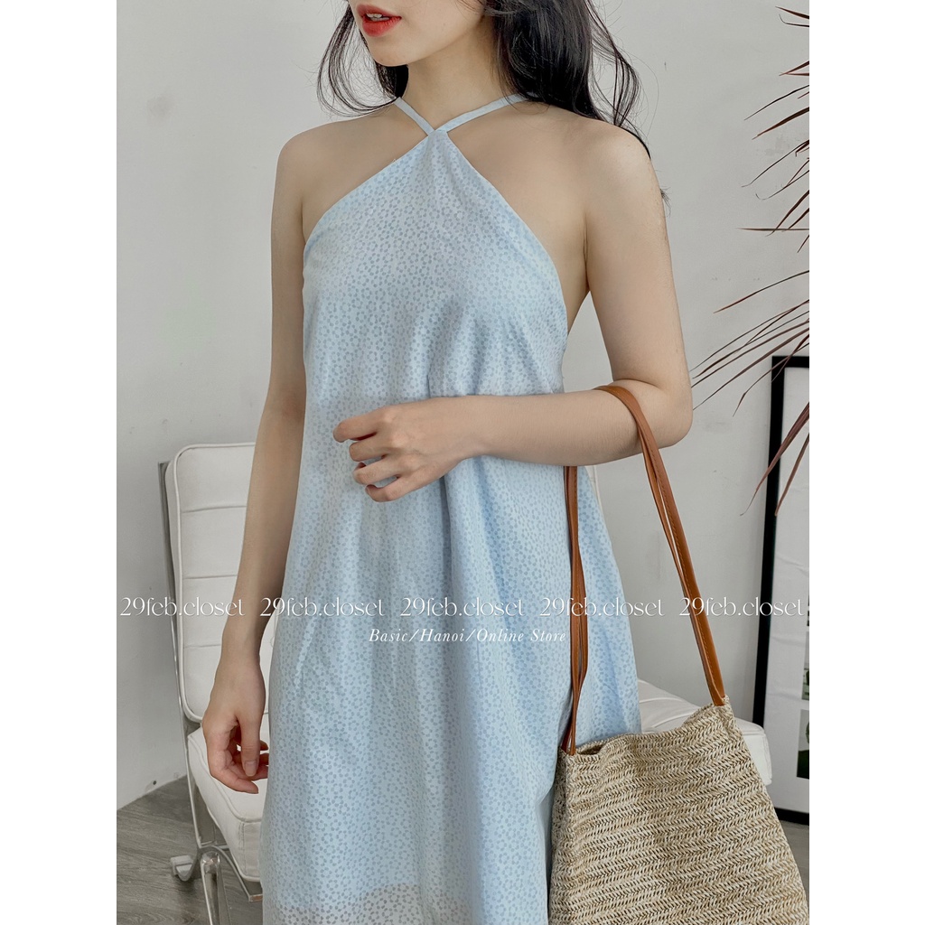 [Ảnh thật/Video] Váy yếm hoa chìm 2 lớp chất thô mềm mát - 29feb.closet - V11