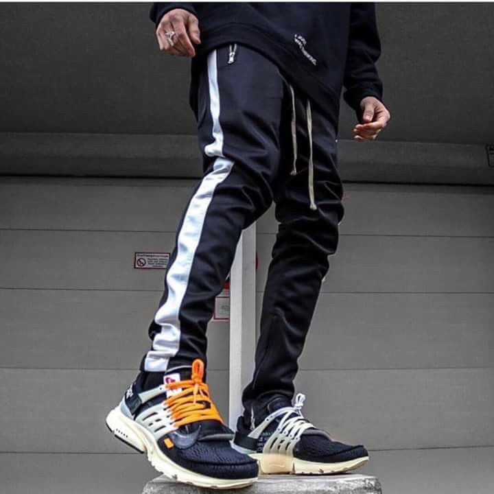 Track Pants Zipper - Quần nỉ thun khóa kéo 1 sọc - Retro Pant Zip - Quần Streetwear sọc có zip siêu sale