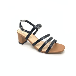 Giày cao gót sandal 5cm 3 dây đen - SD06