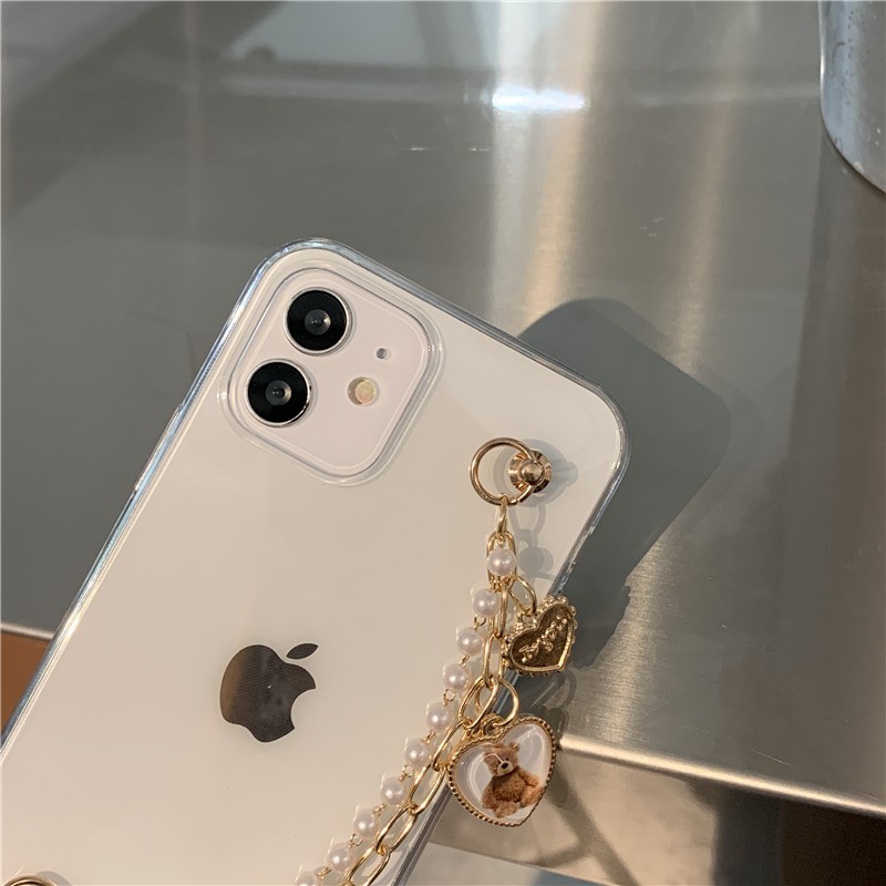 Ốp Điện Thoại Hình Gấu Vàng Kèm Dây Đeo Tay Cho Iphone 12 11 Pro Xs Max Xr 7 8 Plus Se2 | BigBuy360 - bigbuy360.vn
