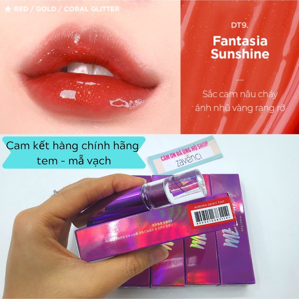 Son Kem MERZY Bóng Siêu Li Cho Đôi Môi Căng Mọng Aurora Dewy Tint Chính Hãng Hàn Quốc (5.5g)