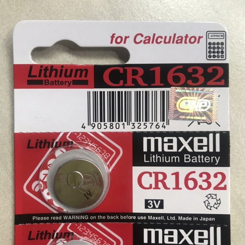 [HCM] Pin cúc áo 3V MAXELL Lithium CR1632 nhập khẩu Nhật Bản dùng cho máy tính, điều khiển xe máy, ô tô, đồng hồ