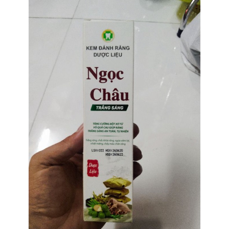 ✔️CHÍNH HÃNG✔️ Kem đánh răng dược liệu Ngọc Châu Trắng sáng 100g