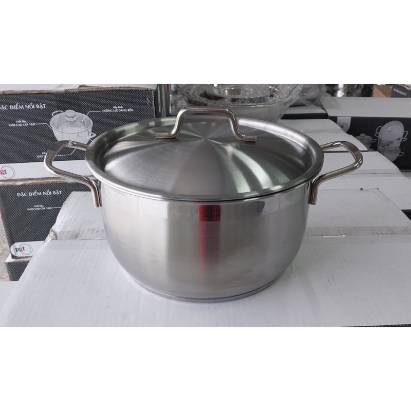 Nồi INox Ba Đáy côn 24cm , nắp Inox
