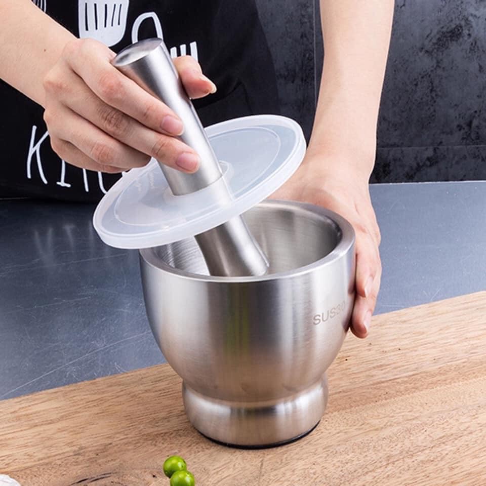 Bộ chày cối inox SUS 304 cao cấp chống nấm mốc độc hại, bảo hành trọn đời
