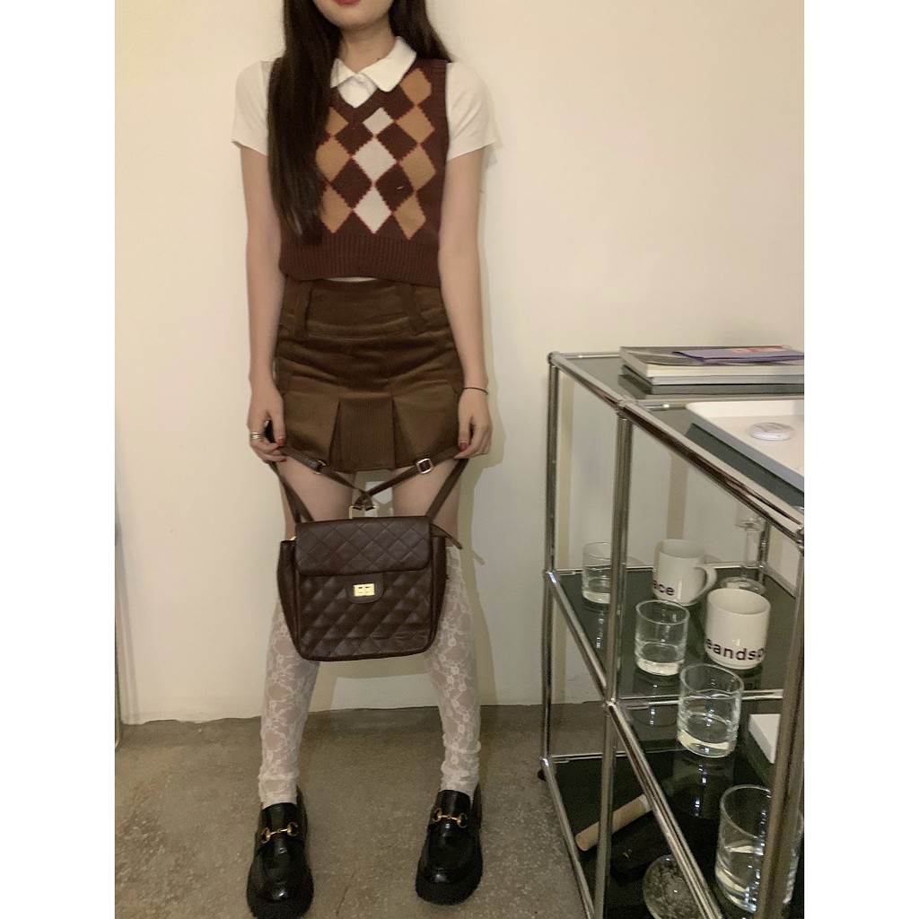 Bộ Áo Dệt Kim + Chân Váy Xếp Li Xinh Xắn Dành Cho Nữ | BigBuy360 - bigbuy360.vn