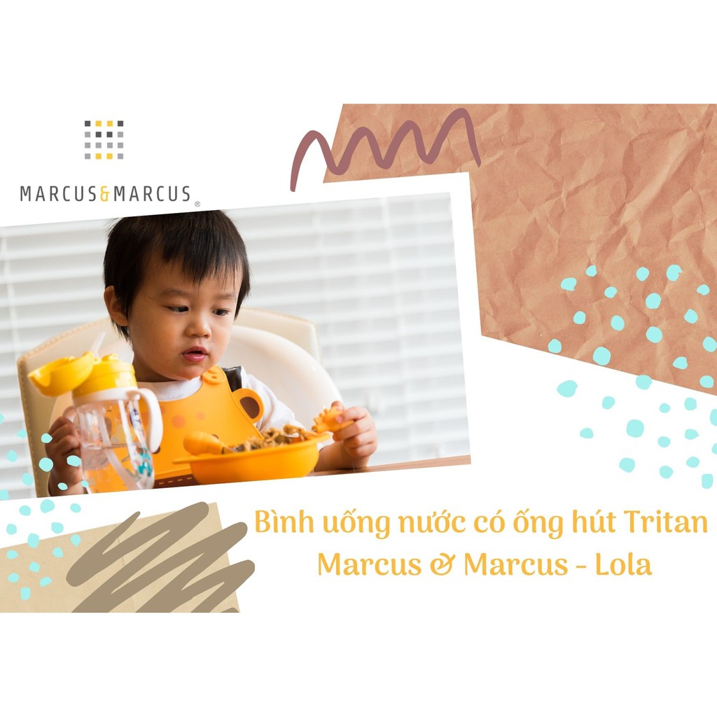 Bình uống nước có ống hút cho bé Tritan Marcus &amp; Marcus, từ 12 tháng - Lola