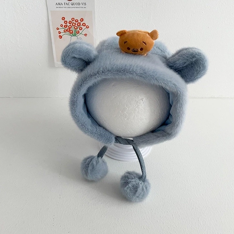 Mũ  lông - mũ len mùa đông hình gấu Pooh xinh xắn cho bé