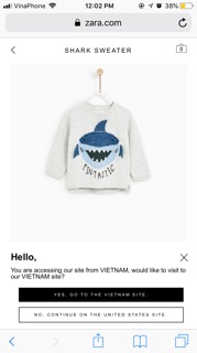 Áo len Shark Z@ra bé trai