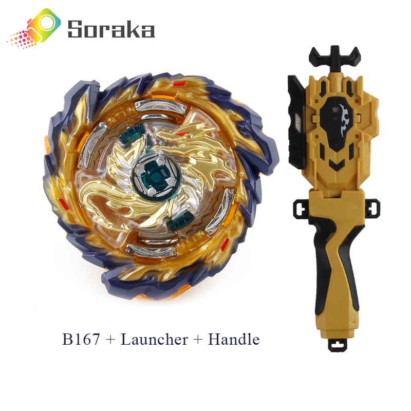 Bộ khởi động Soraka Beyblade Burst B-167 Mirage Fafnir trong tay cầm phóng cho bé trai