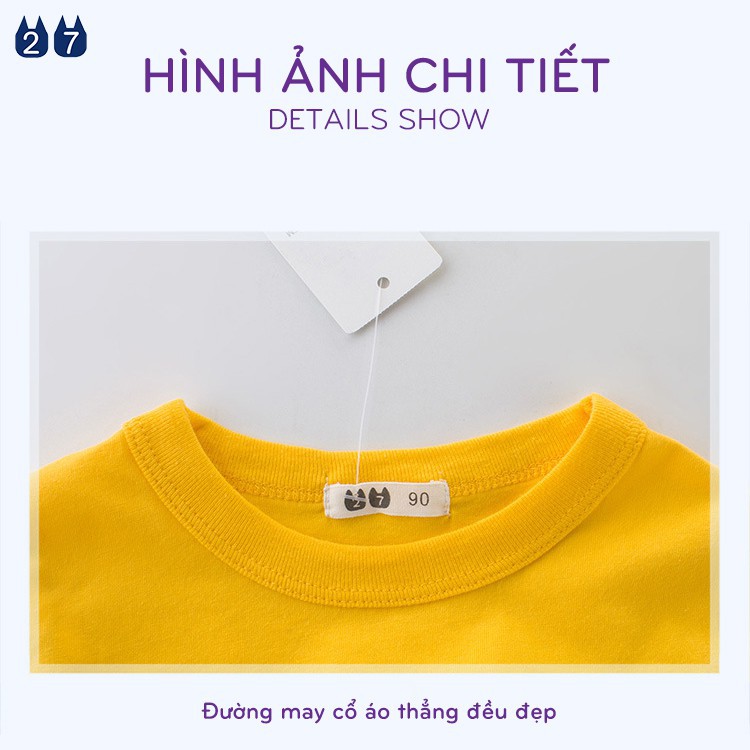 Áo bé trai 27KIDS áo thun cho bé in hình vui nhộn chất cotton hàng xuất Âu Mỹ