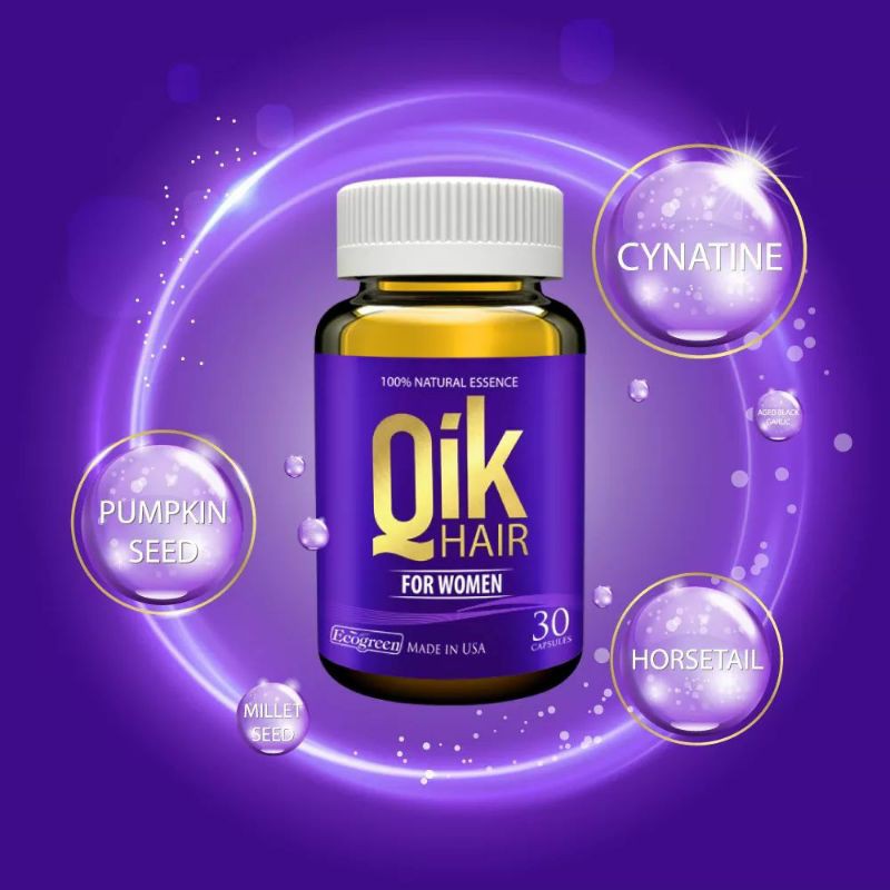 ✅VIÊN UỐNG QIK HAIR FOR MEN VÀ FOR WOMEN. mua 4 chai tích điểm tặng 1 chai 15v