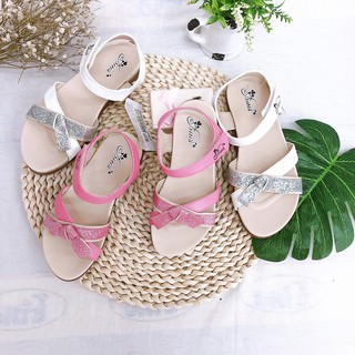Sandal bé gái quai đan chéo phối nhũ - drg000500