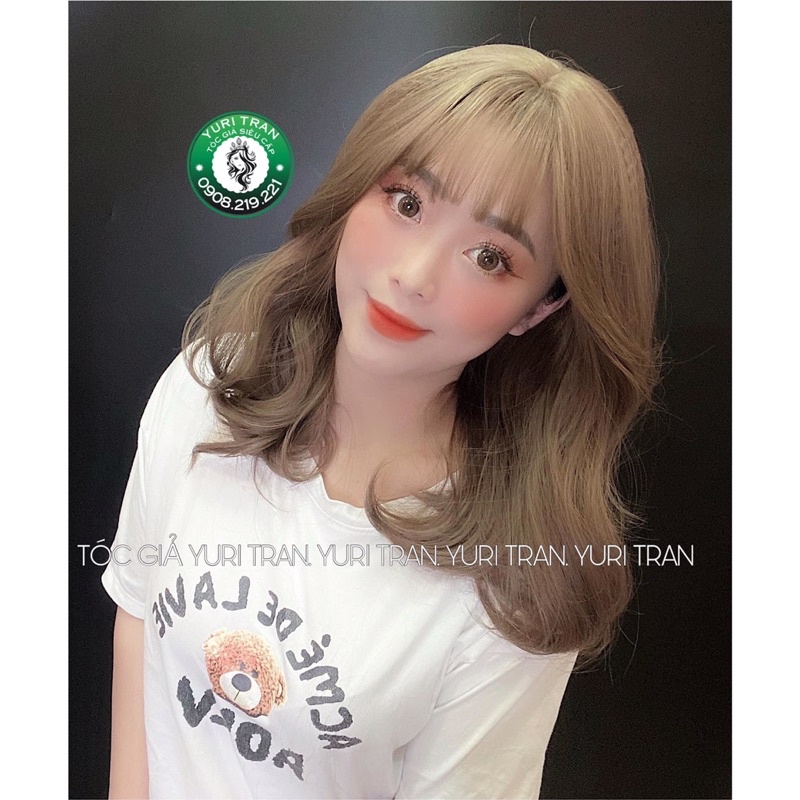 [ẢNH THẬT] Tóc giả nữ cao cấp (bộ nguyên đầu dợn có hai màu)