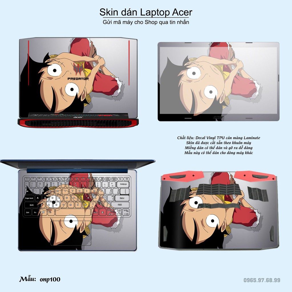 Skin dán Laptop Acer in hình One Piece nhiều mẫu 10 (inbox mã máy cho Shop)